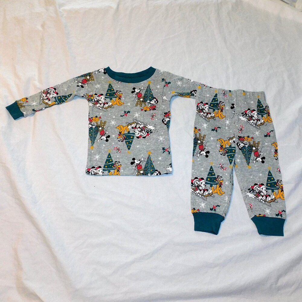 Baby First Christmas Disney Mickey Minnie Mouse Pajamas Pjs Unisex 12 Months NEW